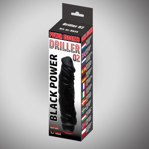 Driller 02 black 25 cm realistic vibrating