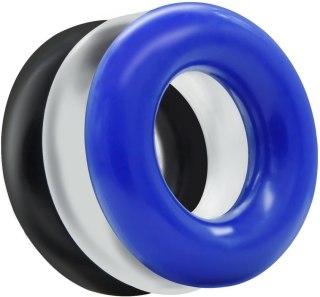 Ring-Donut Cockring 3 Pack-3 colors blue/clear/black