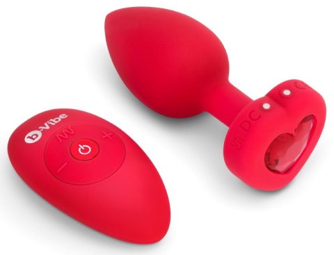 Vibrating Heart Plug M/L Red