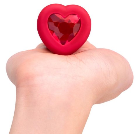 Vibrating Heart Plug M/L Red