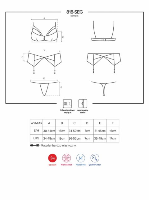 Bielizna-818-SEG-1 komplet 3-częściowy S/M Bielizna-818-SEG-1 komplet 3-częściowy S/M