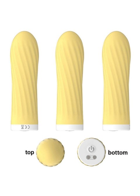 Stymulator-Rechargeable Silicone Touch Vibrator USB 10 Functions - Yellow