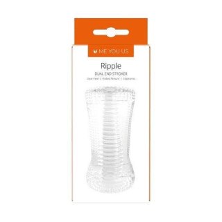 Masturbator- Me You Us Ripple Dual End Stroker Male Masturbator Transparent