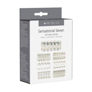 Stymulator- Me you Us Sensual Seven Textured Sleeves Transparent Small