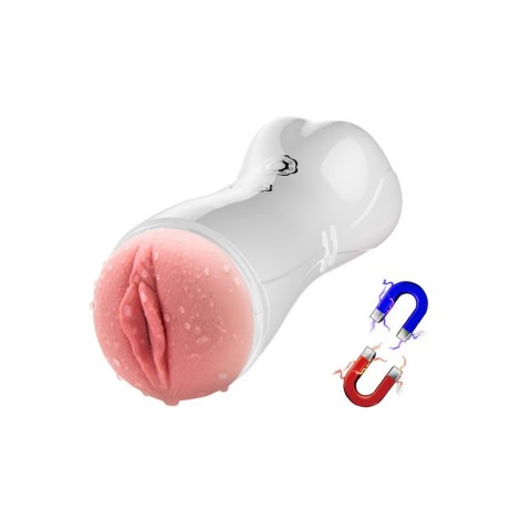 Masturbator - B - Series - Vibrating and Flashing Masturbation Cup USB 7+7 Function / Talk Mode (White)