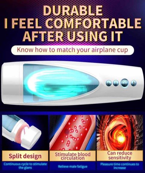 Masturbator-Vibrating, Rotating and Flashing Masturbation USB 10+10 Function / Talk Mode