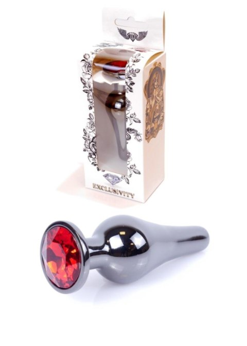 Plug-Jewellery Dark Silver BUTT PLUG- Red Plug-Jewellery Dark Silver BUTT PLUG- Red