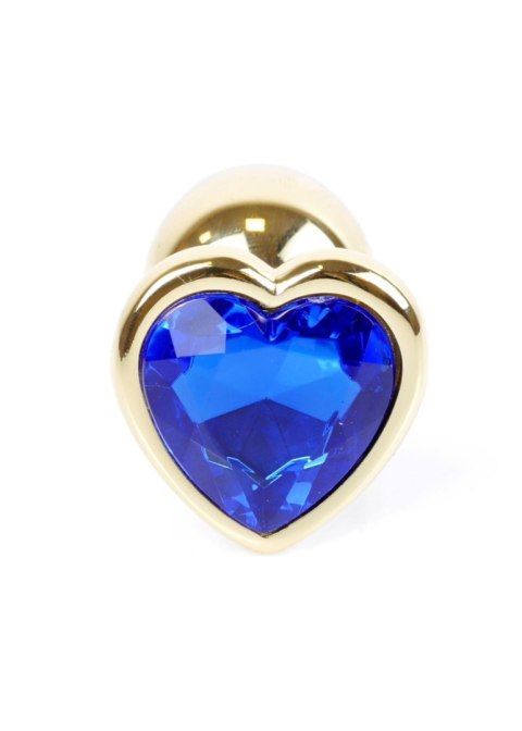 Plug-Jewellery Gold Heart PLUG- Dark Blue