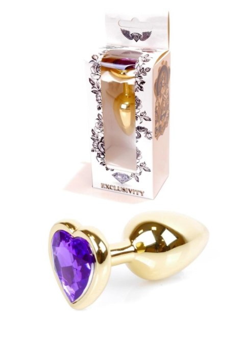 Plug-Jewellery Gold Heart PLUG- Purple