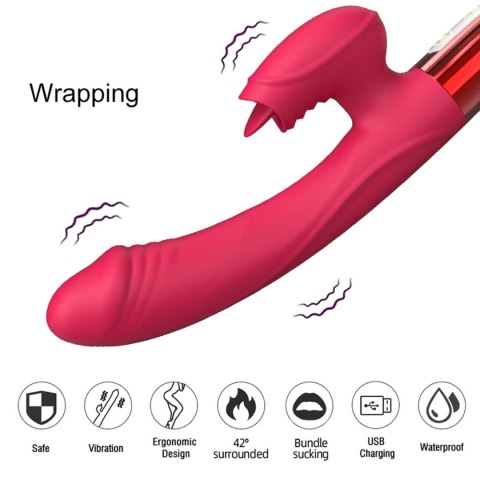 Wibrator-Silicone Vibrator USB, 10 vibration modes, Heating