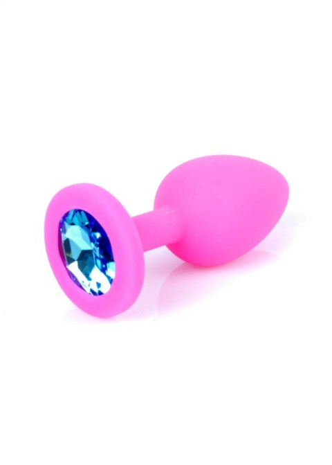 Plug-Jewellery Pink Silicon PLUG Small- Light Blue Diamond