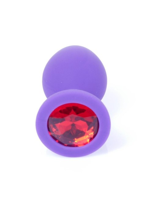 Plug-Jewellery Purple Silicon PLUG Medium- Red Diamond