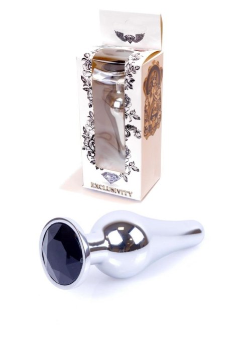 Plug-Jewellery Silver BUTT PLUG- Black