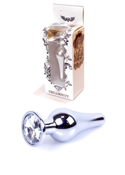 Plug-Jewellery Silver BUTT PLUG- Clear