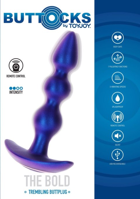 The Bold Beaded Vibr Anal Plug Blue