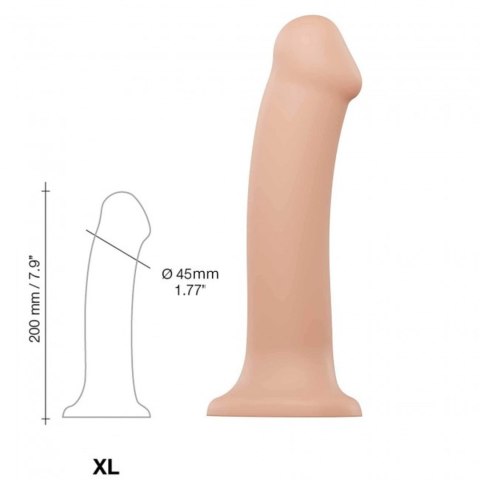 SEMI-REALISTIC DUAL DENSITY BENDABLE DILDO VANILLA - XL