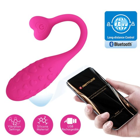 PRETTY LOVE - Fisherman Pink, 12 vibration functions Mobile APP remote control