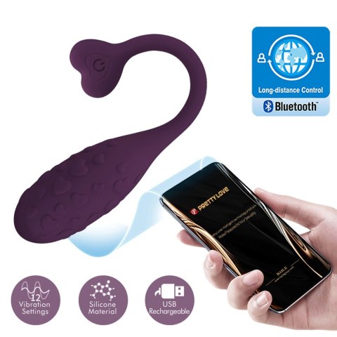 PRETTY LOVE - Fisherman Purple, 12 vibration functions Mobile APP remote control