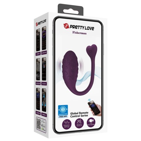 PRETTY LOVE - Fisherman Purple, 12 vibration functions Mobile APP remote control