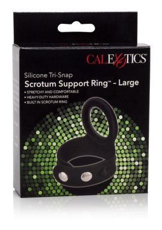 3-Snap Scrotum Ring - Large Black