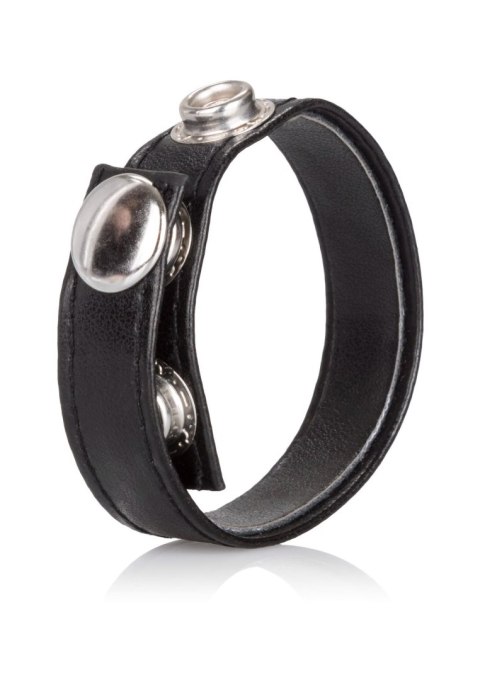 Leather 3-Snap Ring Black