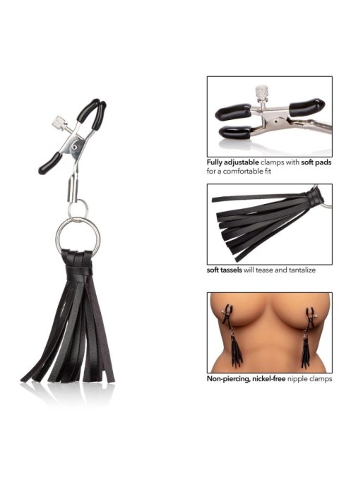 Playful Tassels Nipple Clamps Black