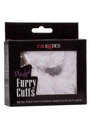 Playful Furry Cuffs White