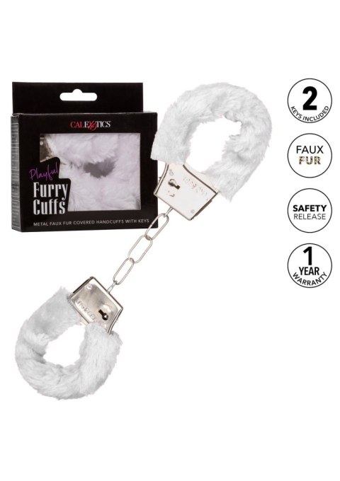 Playful Furry Cuffs White