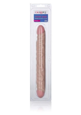 Veined Double Dong 12 inch Light skin tone