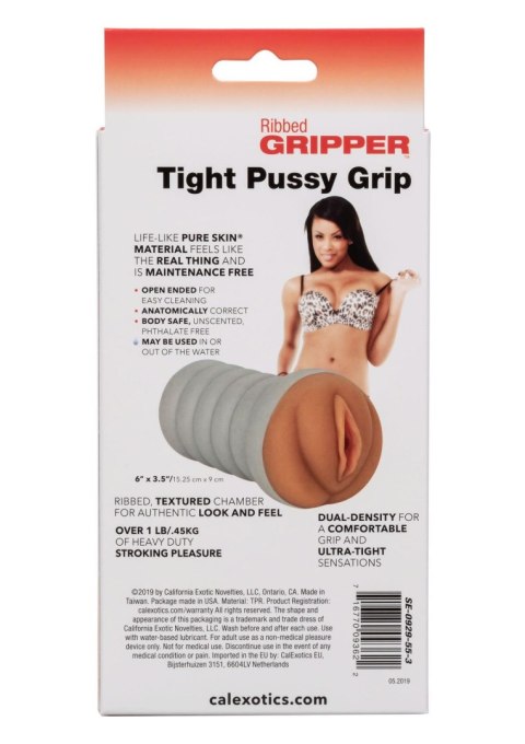 Ribbed Gripper Tight Pussy Brown skin tone