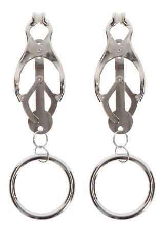 Butterfly Clamps With Ring Silver