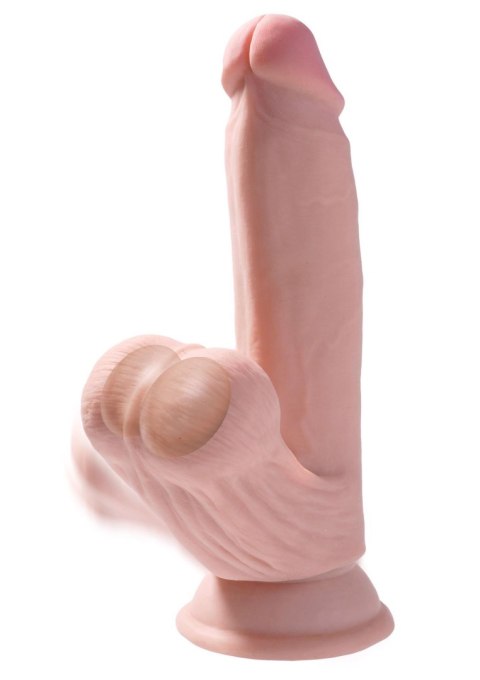 3D Cock Swinging Balls 7 inch Light skin tone