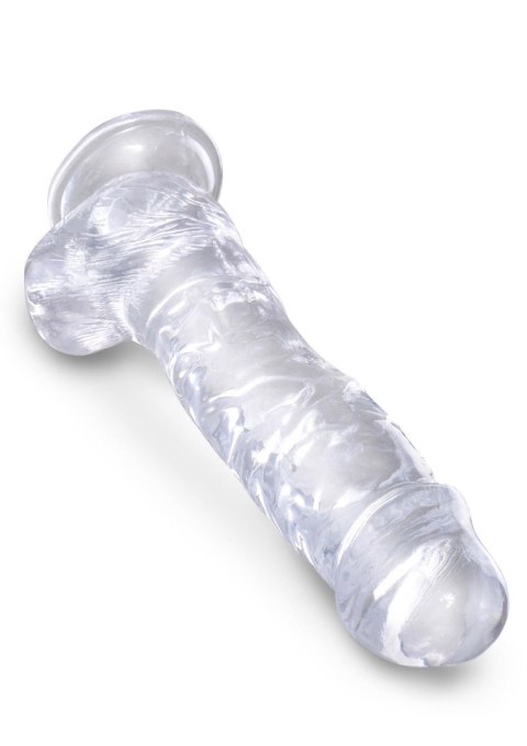 King Cock 8 Inch Cock w Balls Transparent