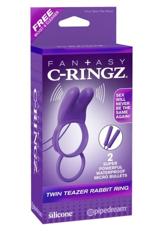 Pierścień-TWIN TEAZER RABBIT RING PURPLE