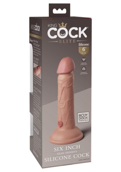 6 Inch 2Density Silicone Cock Light skin tone