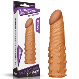 Add 2"" Pleasure X Tender Penis Sleeve Brown