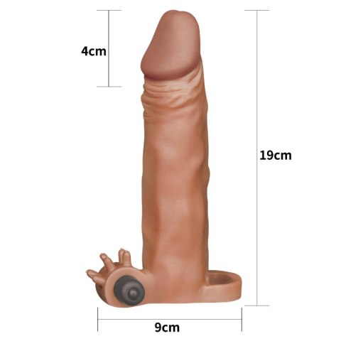 Add 2"" Pleasure X Tender Vibrating Penis Sleeve Brown