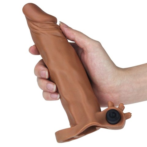 Add 2"" Pleasure X Tender Vibrating Penis Sleeve Brown