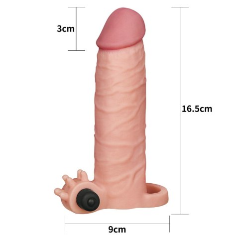 Add 2"" Pleasure X Tender Vibrating Penis Sleeve Flesh