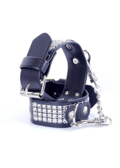 Fetish B - Series Handcuffs with cristals 3 cm Silver