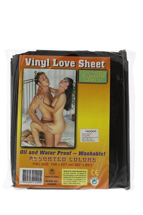 VINYL BED SHEET BLACK 158x227CM