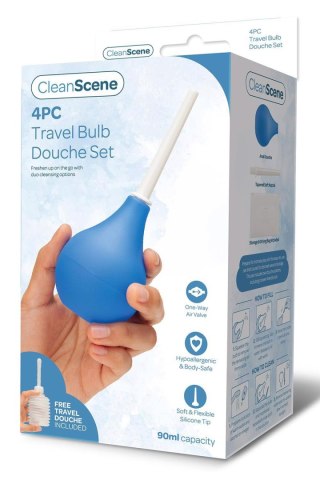 CLEANSCENE 90ML 4 PCS TRAVEL BULB DOUCHE SET