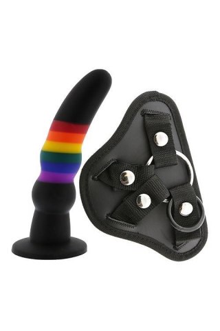 COLOURFUL LOVE STRAP ON SOLID DILDO