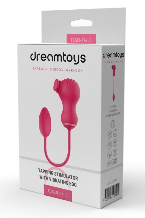 ESSENTIALS FLEXIBLE DUAL STIMULATOR AND VIBRATING EGG PINK