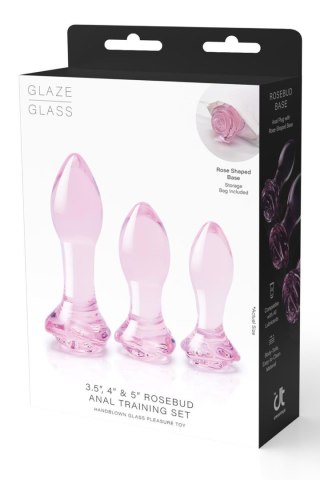 GLAZE GLASS ROSEBUD ANAL TRANING SET