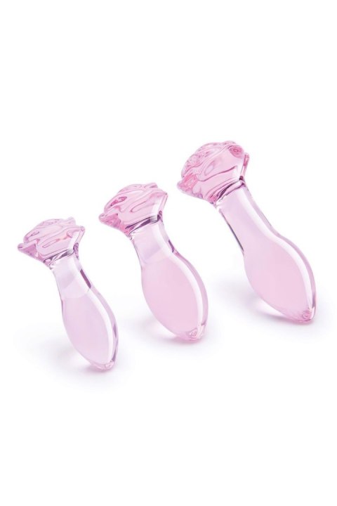 GLAZE GLASS ROSEBUD ANAL TRANING SET