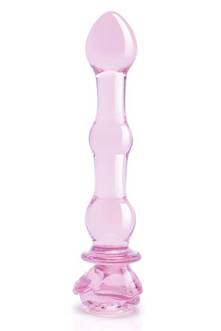 GLAZE GLASS ROSEBUD BEADED DILDO