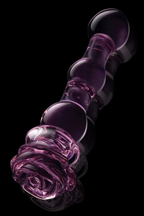 GLAZE GLASS ROSEBUD BEADED DILDO