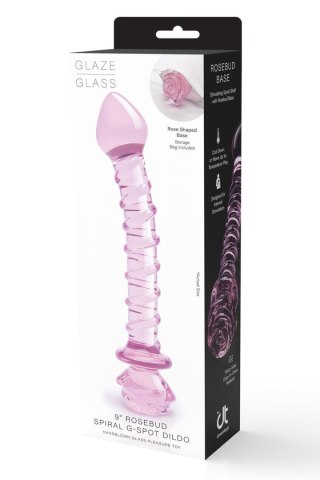 GLAZE GLASS ROSEBUD SPIRAL G-SPOT DILDO