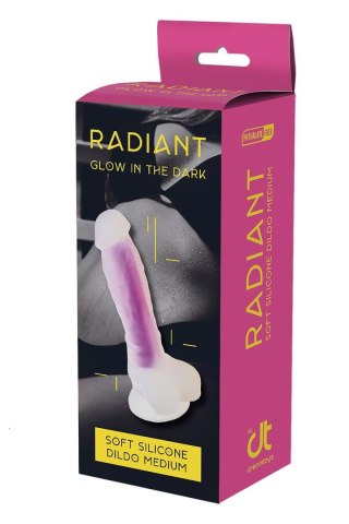 RADIANT SOFT SILICONE GLOW IN THE DARK DILDO MEDIUM PURPLE